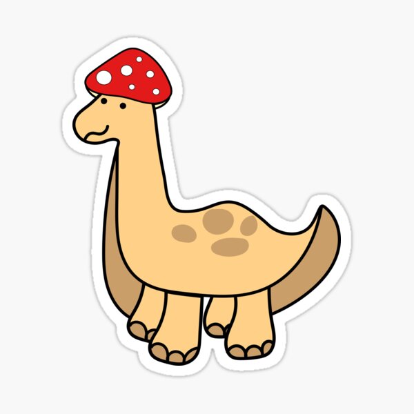 Artikel-Vorschau von Einfacher rot-weißer Pilzhut Brontosaurus Dinosaurier, designt und verkauft von Smartmerch99.