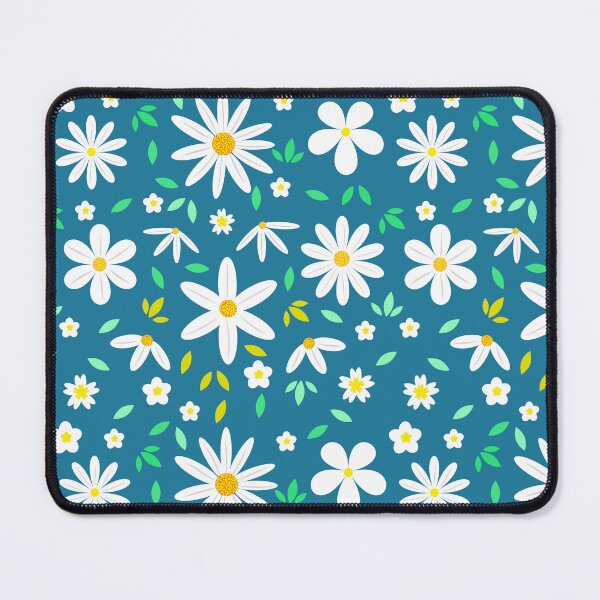 Item preview, Abstract Beautiful daisy flowers field pattern on navy blue designed and sold by Yasminepatterns .
