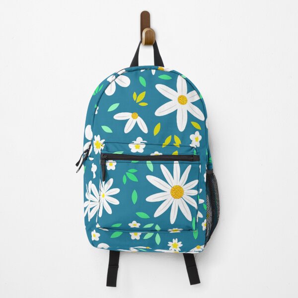 Item preview, Abstract Beautiful daisy flowers field pattern on navy blue designed and sold by Yasminepatterns .