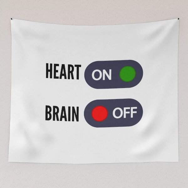Item preview, Heart On Brain Off Heart On Brain Off amor amado razón pegatinas pegatinas fundas de móvil designed and sold by Daevely.