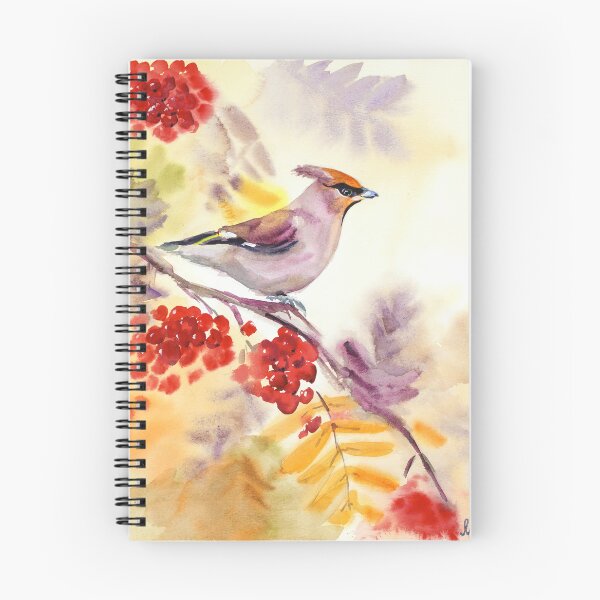 Item preview, Cedar Waxwing Bird Watercolor Print designed and sold by NatalyMak.