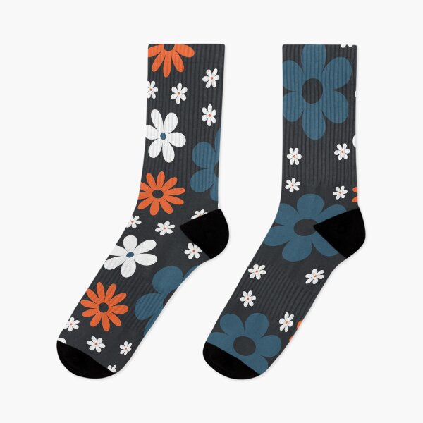 Artikelvorschau, Mod-Stil Flower Power, grooviger Retro-60er-Stil, inspiriert in Schwarz, Blaugrün, Orange und Weiß entworfen und verkauft von DemonicGloom.
