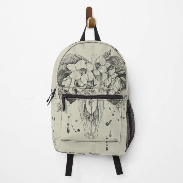 Item preview, Ram skull decorated with flowers of freesia designed and sold by Yulia Fushtey.