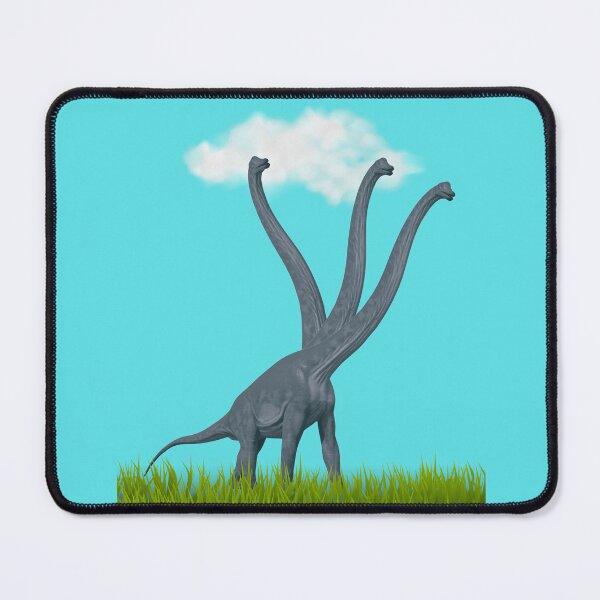 Item preview, Three-necked dinosaur (blue sky & grass edition, blue background) designed and sold by CosmicStory.