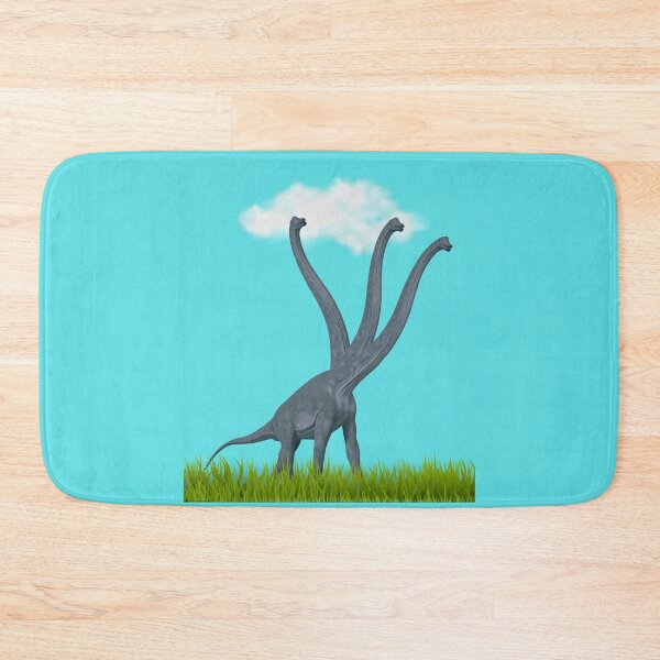 Item preview, Three-necked dinosaur (blue sky & grass edition, blue background) designed and sold by CosmicStory.