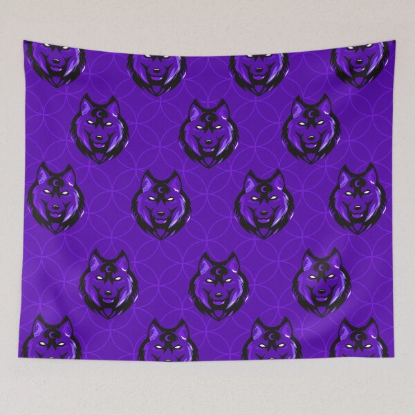 Item preview, Black Wolf Print on Purple designed and sold by PinHookPrincess.