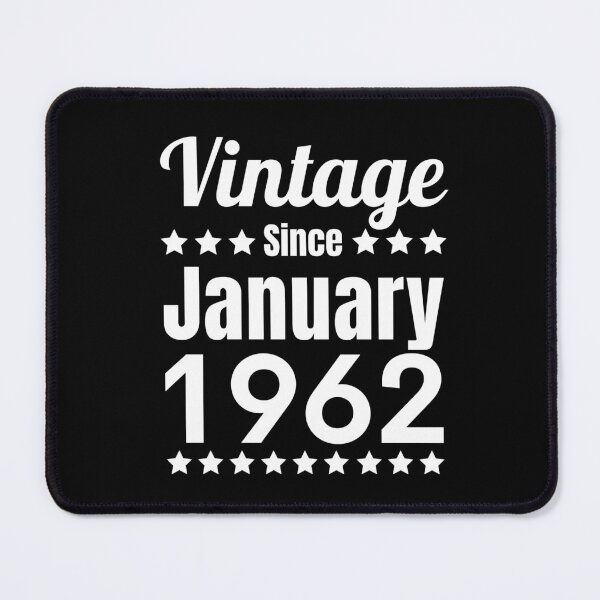 Item preview, Vintage Since January 1962 - Black White Retro Typography | 60th Birthday designed and sold by Delandor.