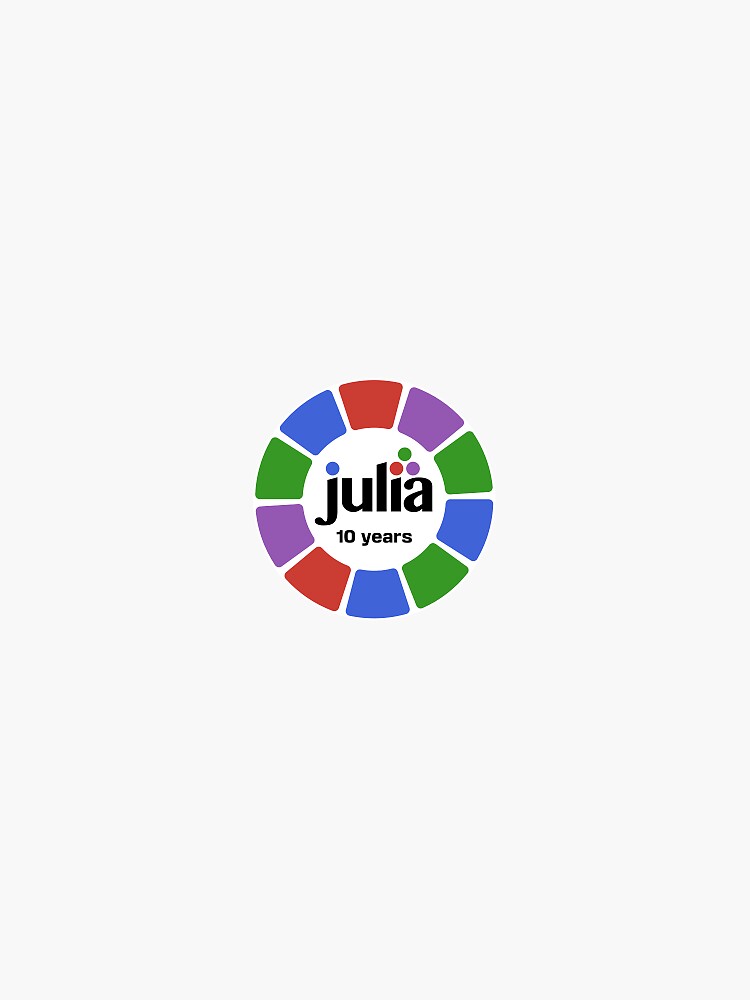 Thumbnail 3 of 3, Sticker, Julia 10 year anniversary sticker designed and sold by JuliaLanguage.