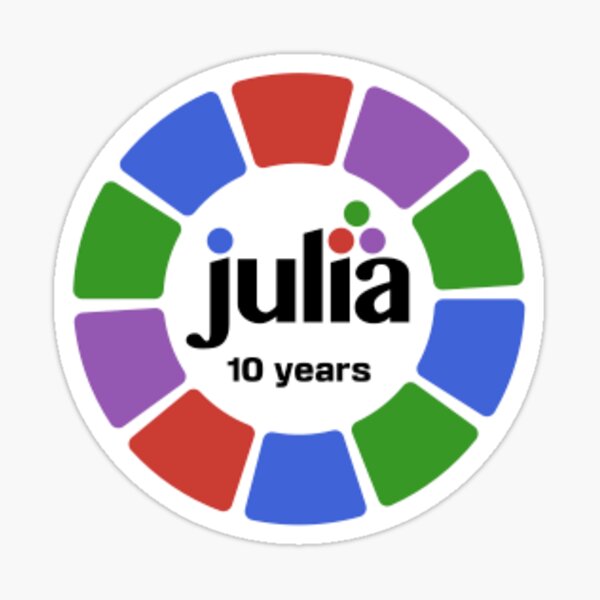 Julia 10 year anniversary sticker Sticker