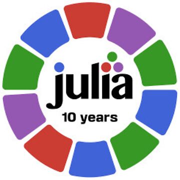 Artwork thumbnail, Julia 10 year anniversary sticker by JuliaLanguage