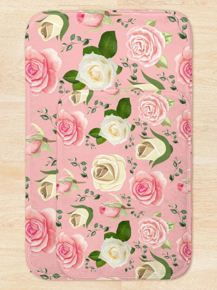 Thumbnail 5 of 6, Bath Mat, Pink Roses designed and sold by RedSparkle.