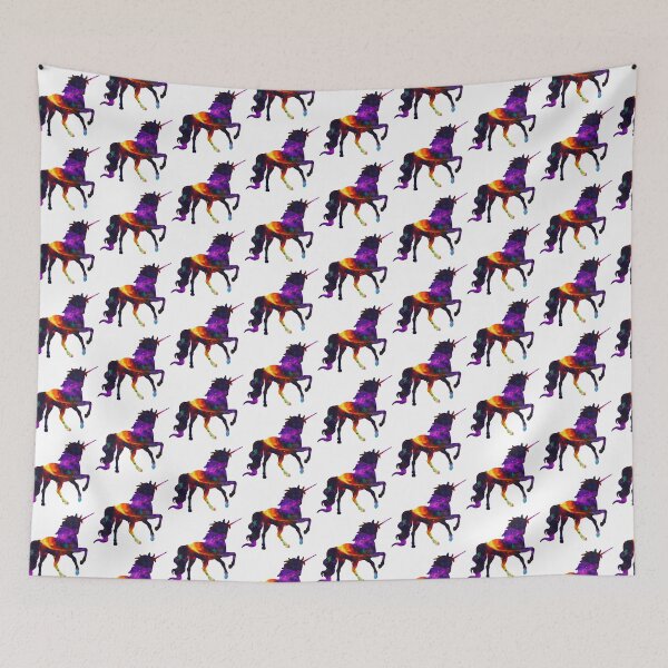Item preview, Galactic night starry sky  Colorful unicorn silhouette designed and sold by FleurDeTango.