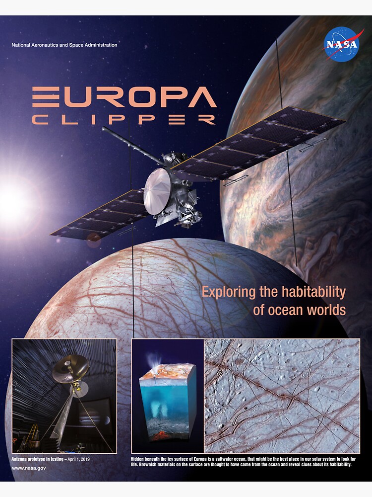 "NASA Europa Clipper Mission Overview Poster" Sticker By SolidEarthArt ...