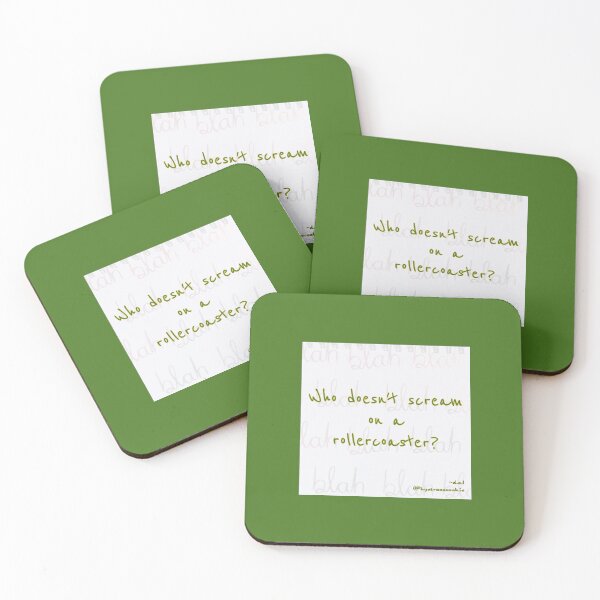 Item preview, "... on a rollercoaster" (green) designed and sold by Dorothy Ogda Laxton.