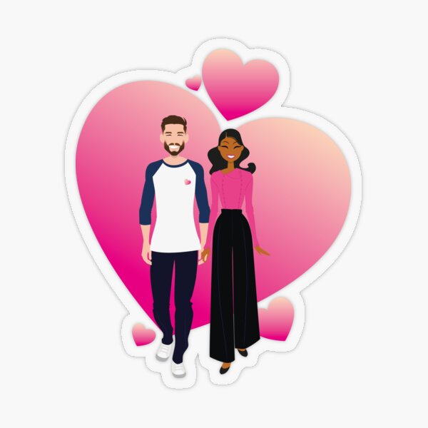 interracial couple Sticker transparent