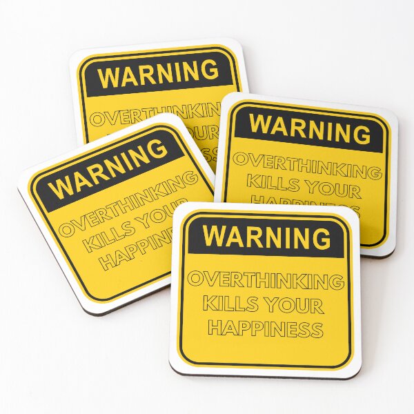 Item preview, Warning Overthinking Kills Your Happiness Yellow Sign designed and sold by LuckyKermit.