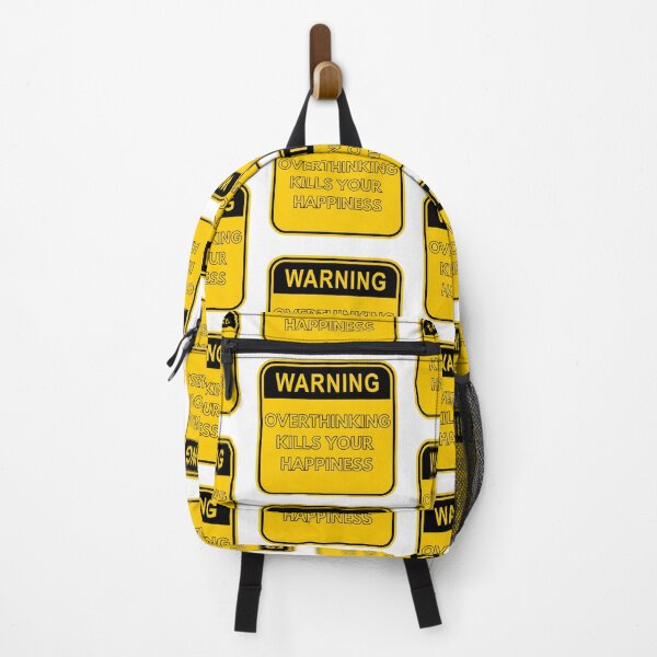 Item preview, Warning Overthinking Kills Your Happiness Yellow Sign designed and sold by LuckyKermit.