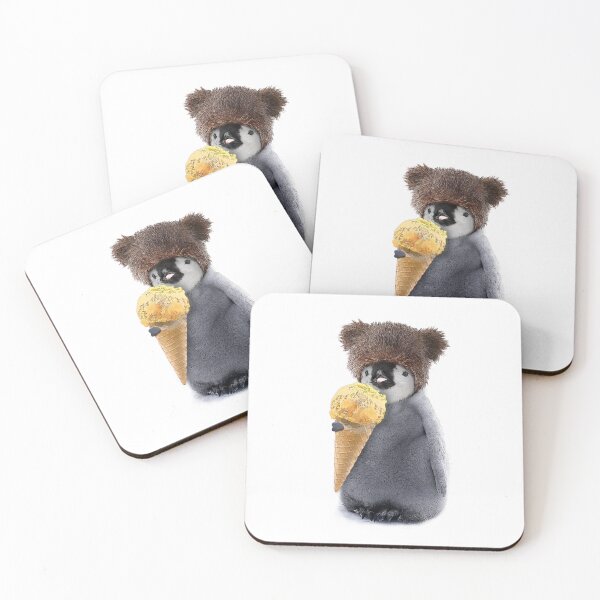 Item preview, Cute baby penguin with ice cream (white) designed and sold by Madame Memento.