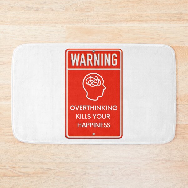 Item preview, Warning Overthinking Kills Your Happiness Red Metal Sign designed and sold by LuckyKermit.
