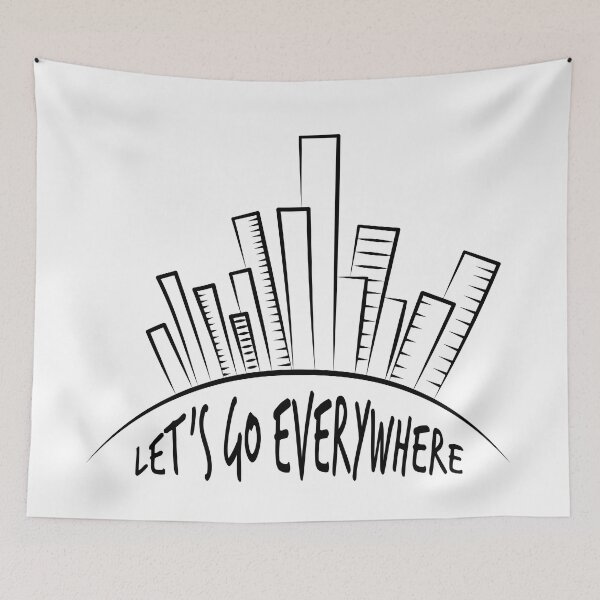 Item preview, Let's go everywhere. City black line drawing designed and sold by evk-art.