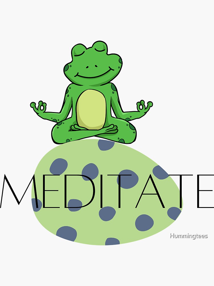 Yoga frogs. meditating frog doing yoga.  Sticker for Sale by