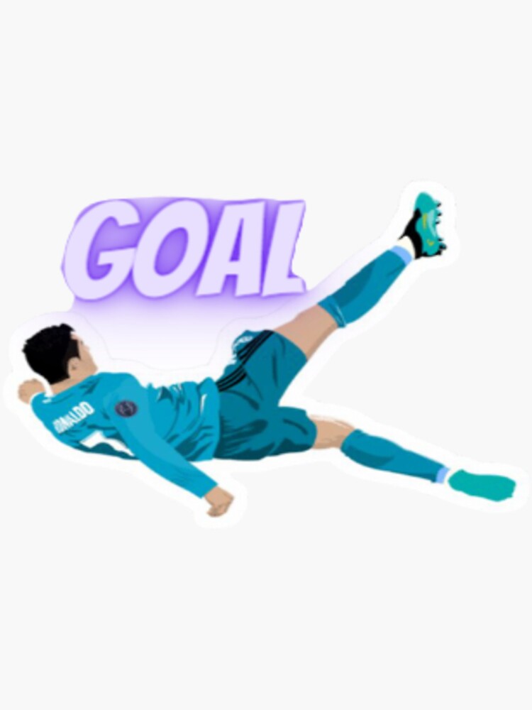 "Cristiano Ronaldo Bicycle Kick art print" Sticker for Sale by