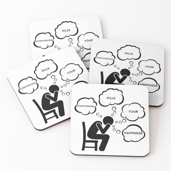 Item preview, Warning Overthinking Kills Your Happiness Thought Bubbles designed and sold by LuckyKermit.