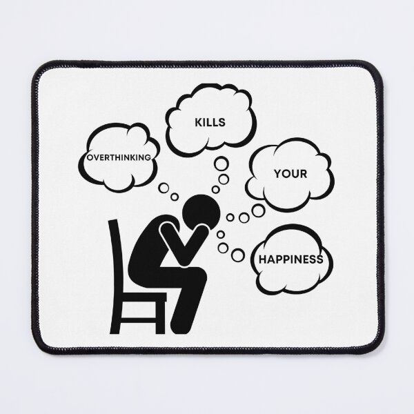 Item preview, Warning Overthinking Kills Your Happiness Thought Bubbles designed and sold by LuckyKermit.