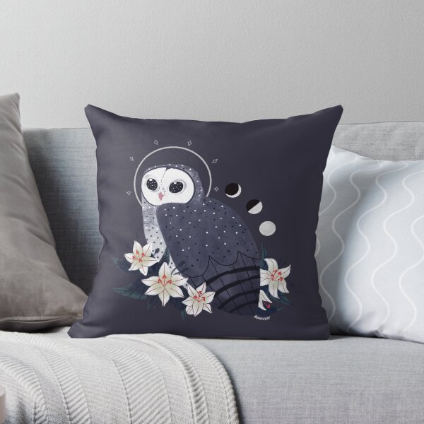 Familiar - Sooty Owl Throw Pillow