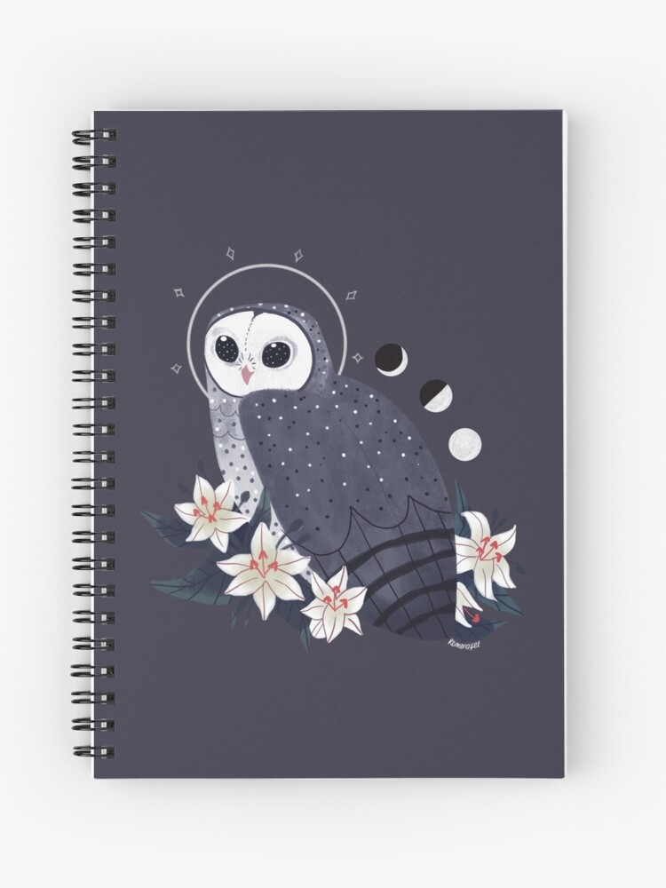 Thumbnail 1 of 3, Spiral Notebook, Familiar - Sooty Owl designed and sold by straungewunder.