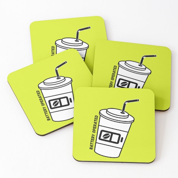 Item preview, Coffee Battery Operated Cup With Straw In Yellow designed and sold by LuckyKermit.