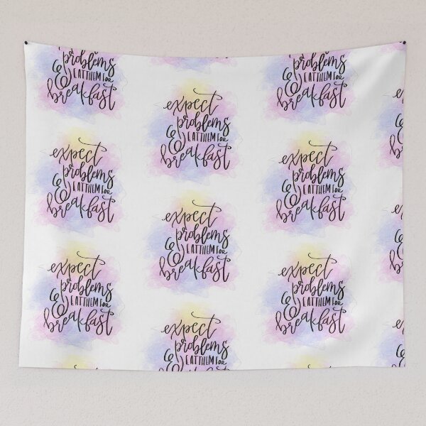 Item preview,  Expect problems, eat them for breakfast motivational Quote designed and sold by ManifestoDesign.