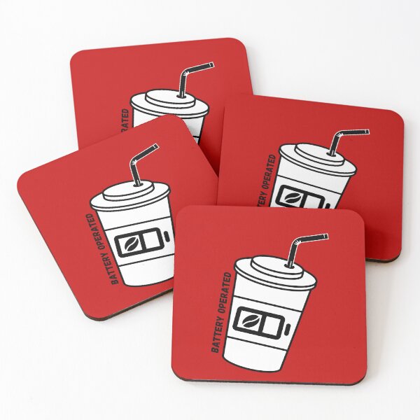 Item preview, Coffee Battery Operated Cup With Straw In Red designed and sold by LuckyKermit.