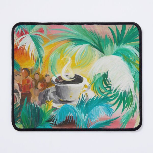 Item preview, PALM TREES, PEOPLE AND COFFEE, Acrylic Painting Print, HOLY SPIRIT FELLOW, designed and sold by Artist Susan Harris.