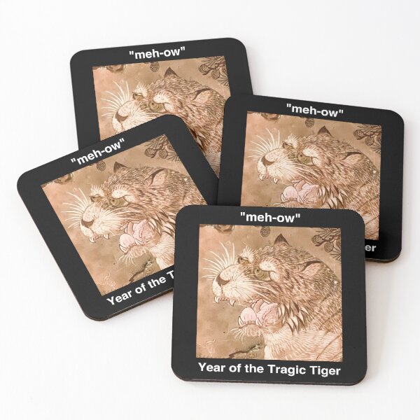 Item preview, "Year of the Tiger" Tragic Black Water Melancholy Cat designed and sold by WeirdosNextDoor.