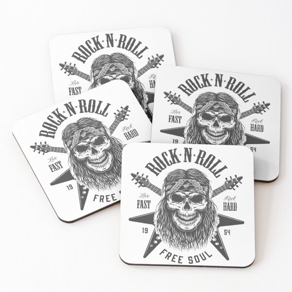 Item preview, Rock and roll skull with guitar mens t shirts designed and sold by designsmaster99.