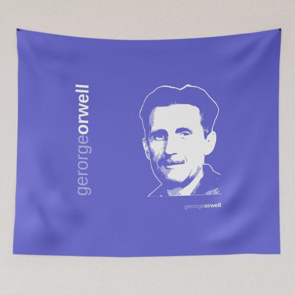 Aperçu de l'œuvre Affiche classique de George Orwell (indigo) créée et vendue par CMYKStudio.