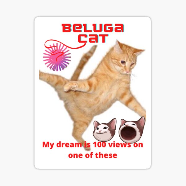 Beluga Cat Sticker for Sale by LUCKY DESIGNER