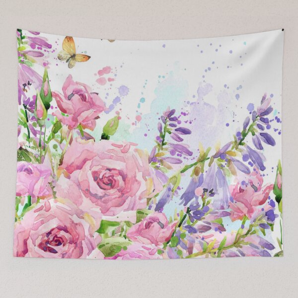 Artikelvorschau, Rosa und blaue Blumenmuster entworfen und verkauft von cindyfordyce.