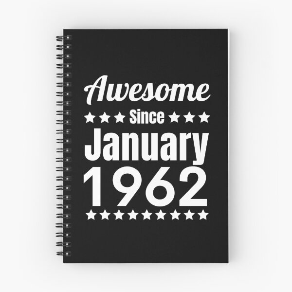 Item preview, Awesome Since January 1962 - Black White Retro Typography | 60th Birthday designed and sold by Delandor.