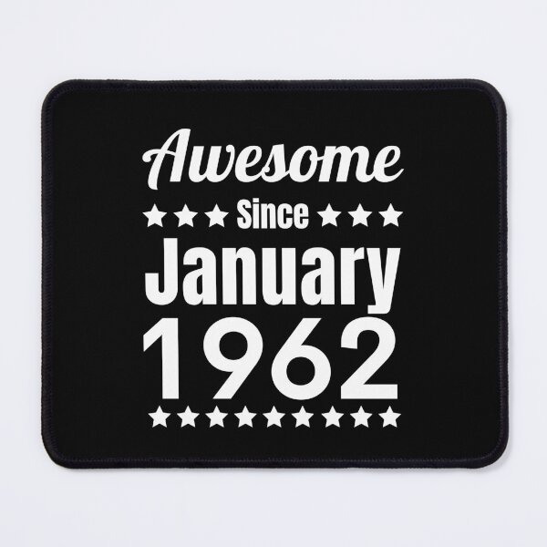 Item preview, Awesome Since January 1962 - Black White Retro Typography | 60th Birthday designed and sold by Delandor.