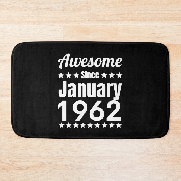 Item preview, Awesome Since January 1962 - Black White Retro Typography | 60th Birthday designed and sold by Delandor.