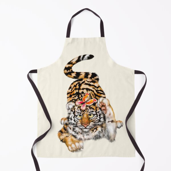 Item preview, Crouching Tiger Landing Butterfly | Cartoon Tiger Cub designed and sold by Snootrac.
