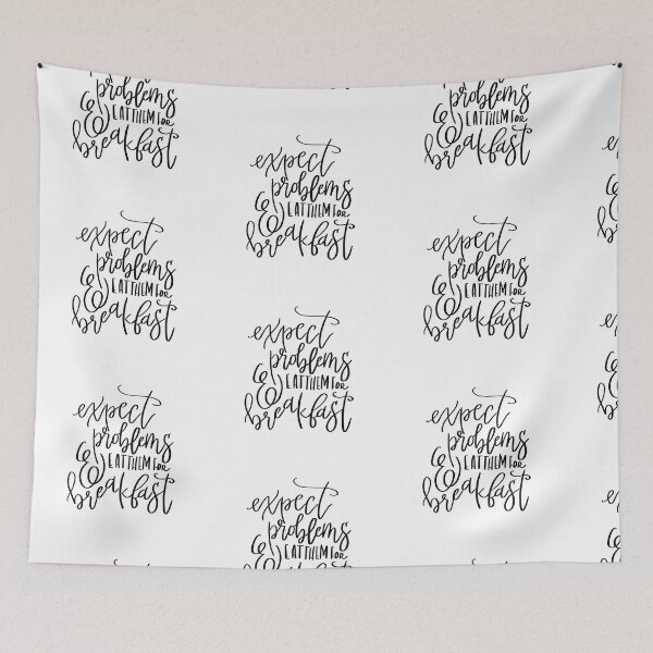 Item preview, Expect problems, eat them for breakfast motivational Quote designed and sold by ManifestoDesign.