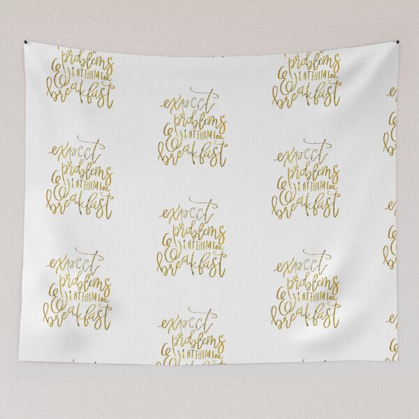 Item preview, Expect problems, eat them for breakfast motivational Quote designed and sold by ManifestoDesign.