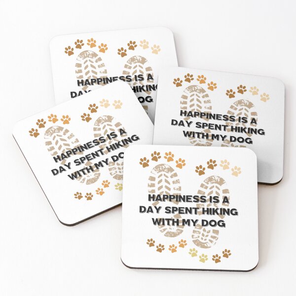 Item preview, Happiness Is A Day Spent Hiking With My Dog paws quote designed and sold by Phiiilo.