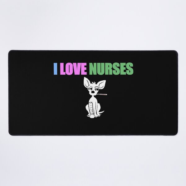 Item preview, I LOVE NURSES Grumpy Sick Dog in Cast designed and sold by ThePaintingRat.