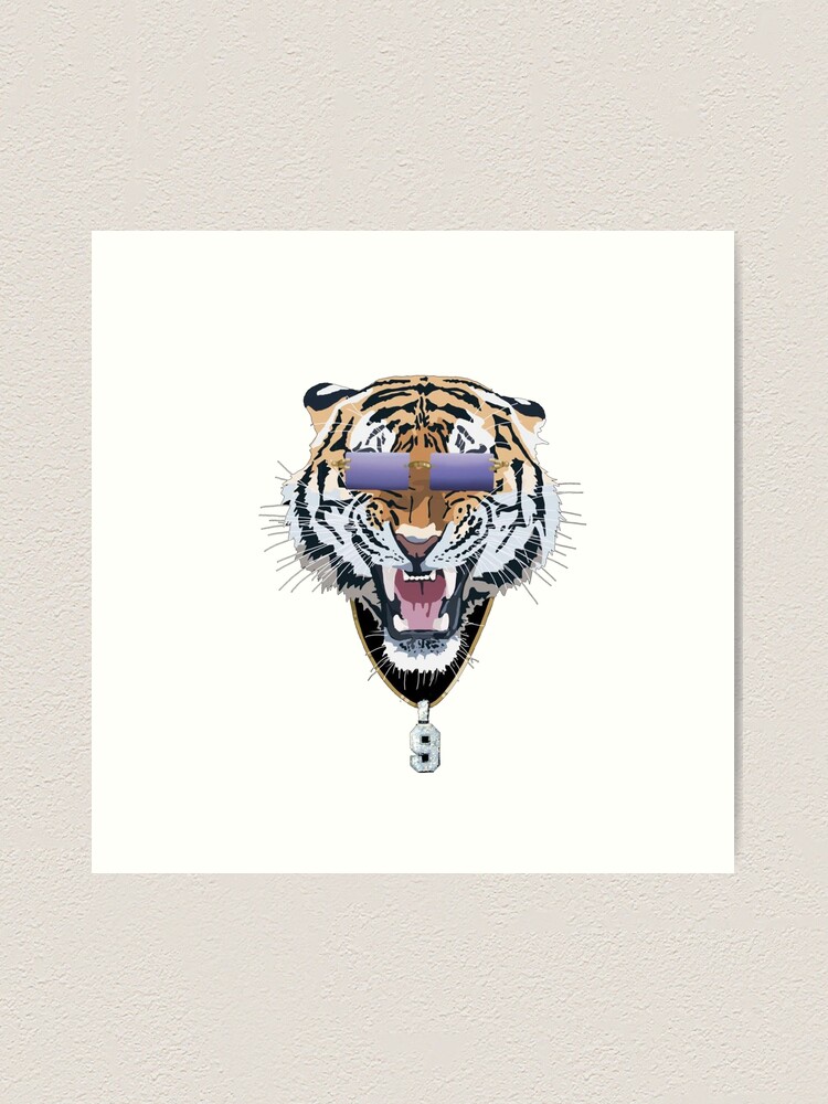 Joe Burrow white Bengal tiger digital print