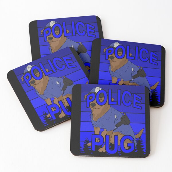 Item preview, Police pug/ dog artistic blue retro sunset/distressed design  designed and sold by SamRVstore.