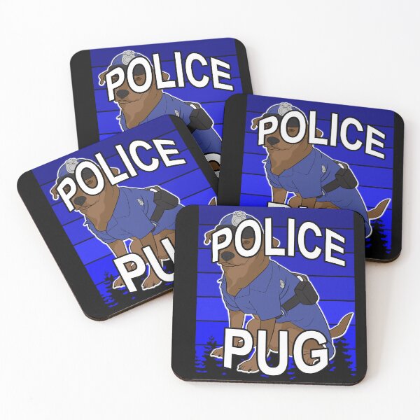Item preview, Police pug/ dog artistic blue retro sunset/distressed design style 2 designed and sold by SamRVstore.